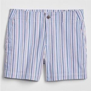 GAP Chino High Rise Multicolor Striped 5” Shorts Size 8 Tall
